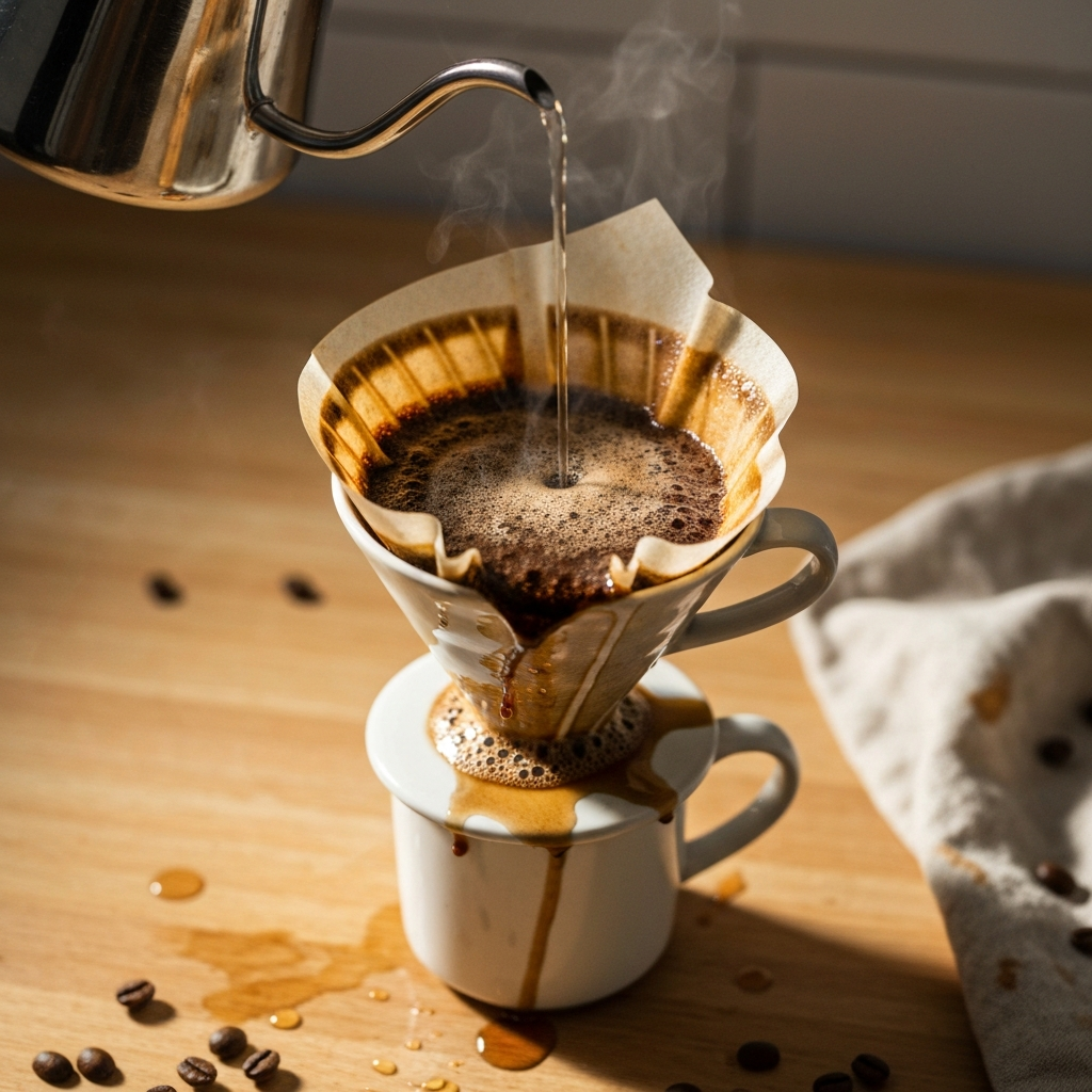 Tired of your coffee filter collapsing? Discover why it happens & get proven tips to prevent it! Learn pre-wetting, pouring techniques & filter hacks for perfect, grit-free coffee every time.